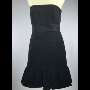 Black strapless slimming dress Size 10 Black White